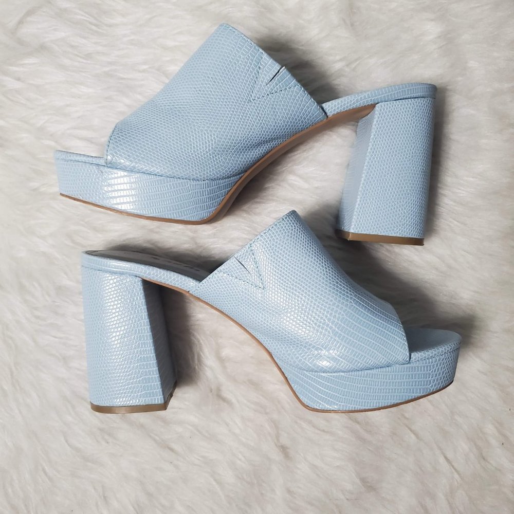 Baby Blue Platform Chunky Heeled Sandals from She In, 11